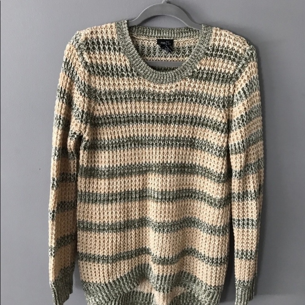 Cream and olive knit